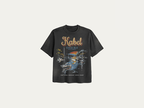 Cielo Blu Washed Black T-Shirt